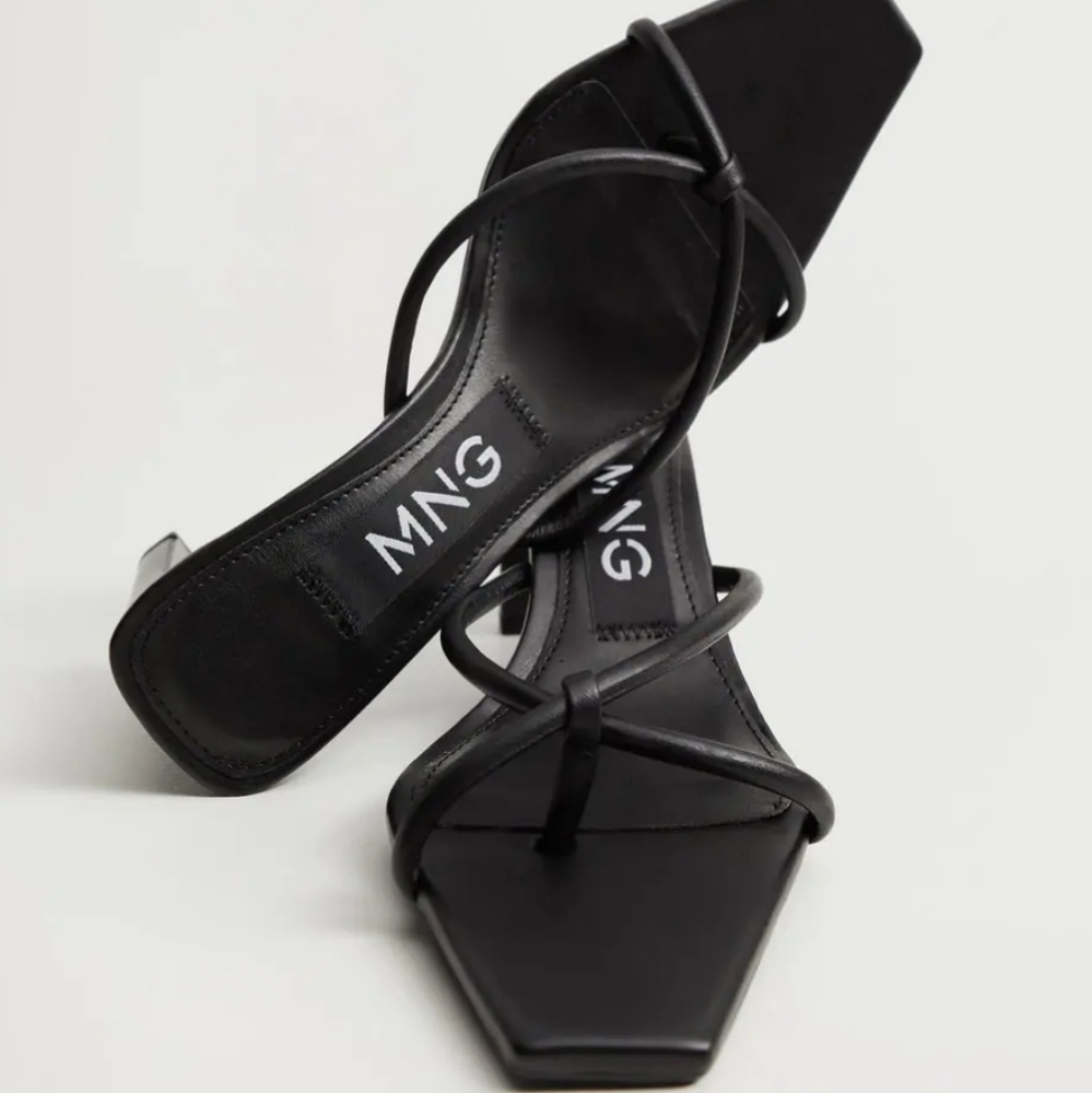 Leather heeled sandals
